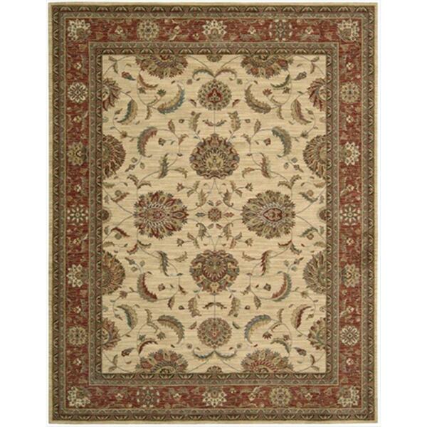 Nourison Living Treasures Area Rug Collection Ivory And Red 3 Ft 6 In. X 5 Ft 6 In. Rectangle 99446671455